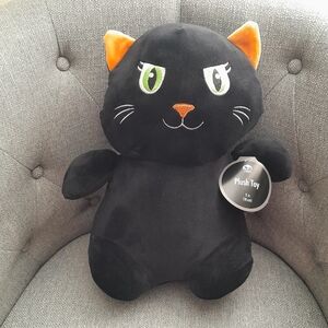 Halloween Black Cat Plush Kids Toy (NWT) Size:15"  Seasonal